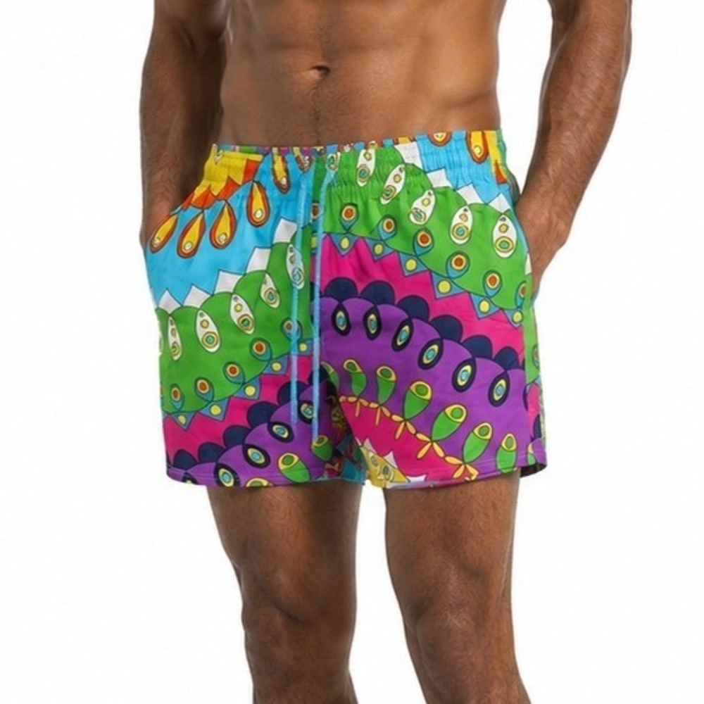 Vilebrequin Collector 1980 Edition Limitee Swim Trunks Multi Psychedelic Mens L